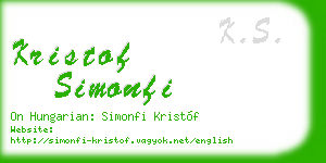 kristof simonfi business card