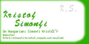 kristof simonfi business card